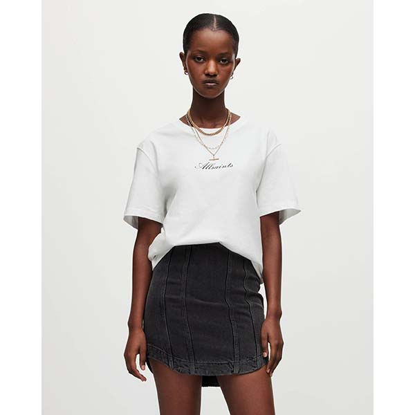 Allsaints Australia Womens Vita Boyfriend T-Shirt White AU27-024